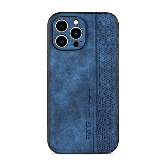 For iPhone 12 Pro Max AZNS 3D Embossed Skin Feel Phone Case(Sapphire Blue)