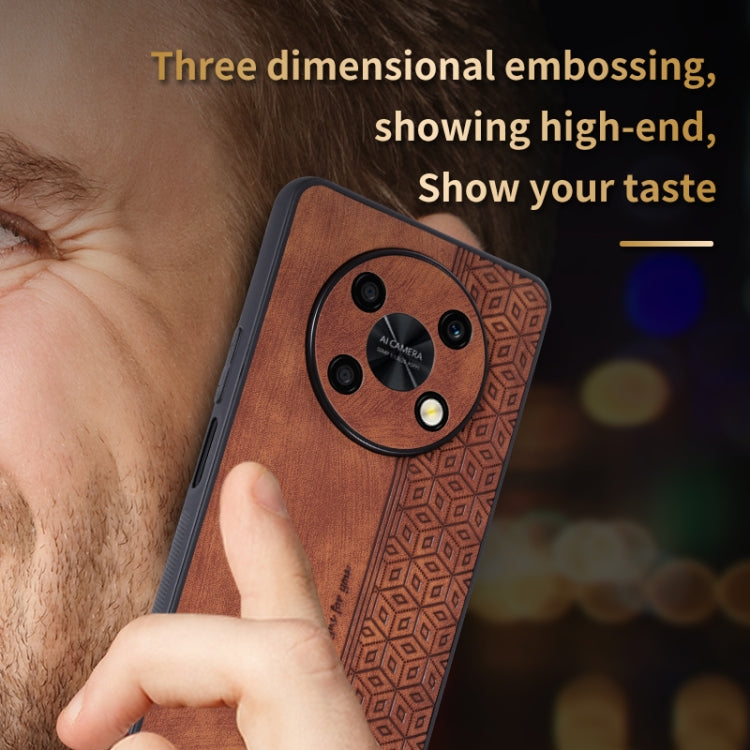 For Huawei Enjoy 50 Pro / nova Y90 AZNS 3D Embossed Skin Feel Phone Case(Dark Green)