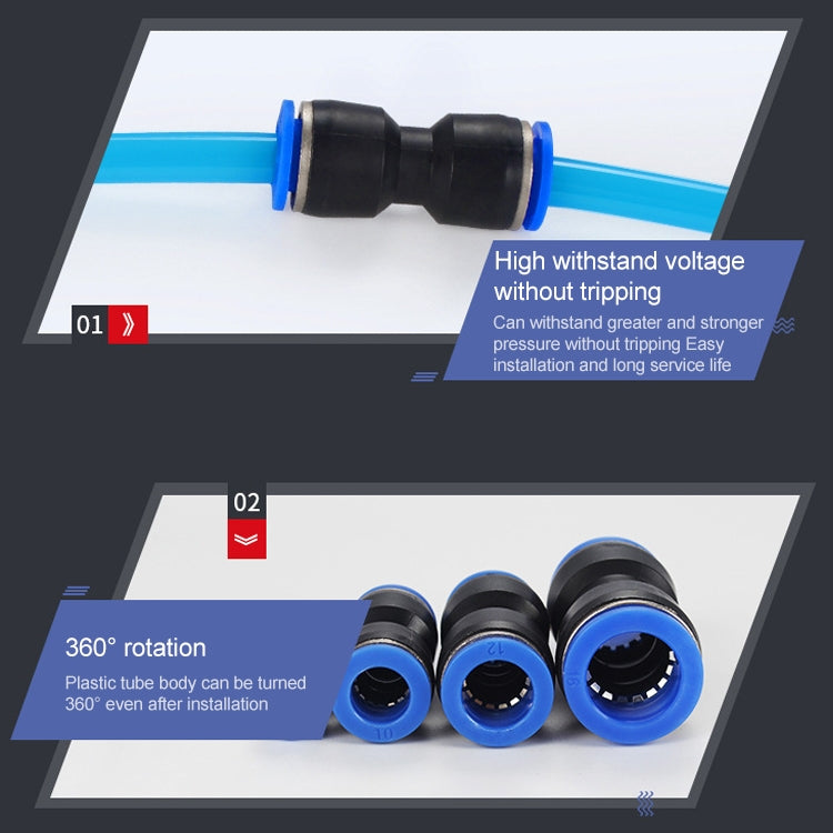 PU-4 LAIZE 10pcs PU Plastic Straight Pneumatic Quick Fitting Connector