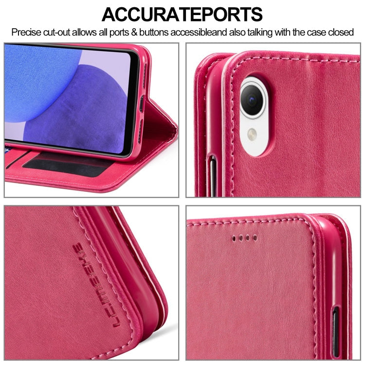 For Samsung Galaxy A23e LC.IMEEKE Calf Texture Leather Phone Case(Red)