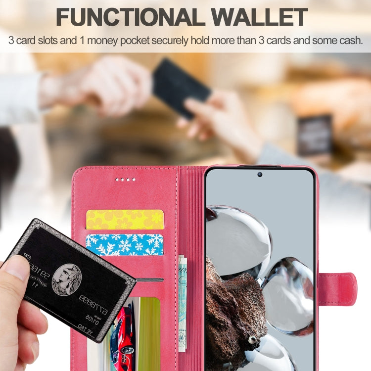 For Xiaomi 12T / 12T Pro LC.IMEEKE Calf Texture Leather Phone Case(Red)