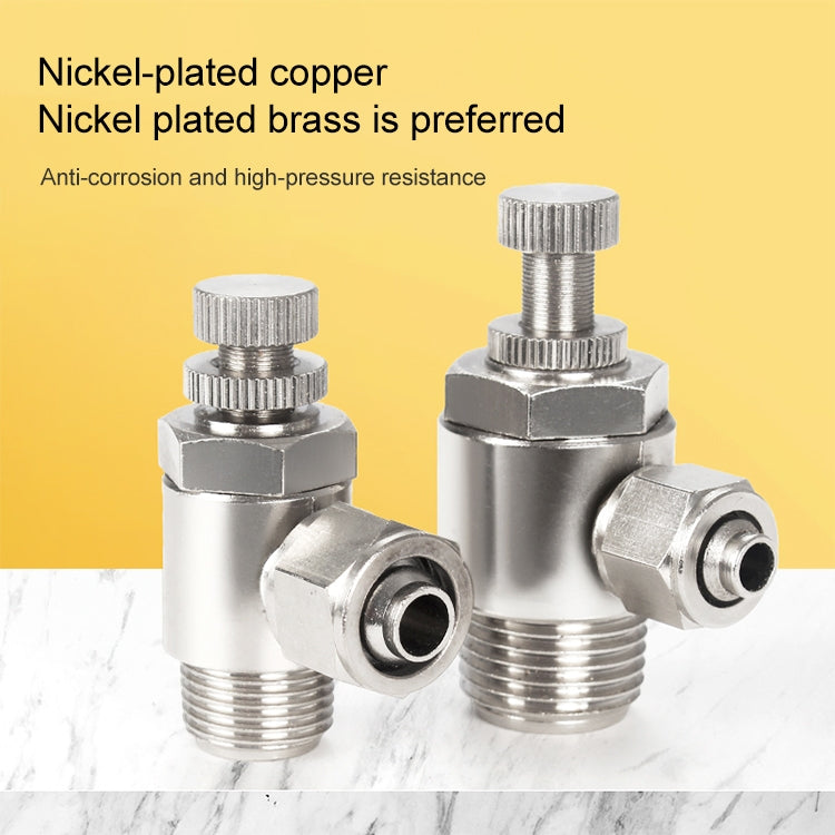 SL10-02 LAIZE Nickel Plated Copper Trachea Quick Fitting Throttle Valve Lock Female Connector