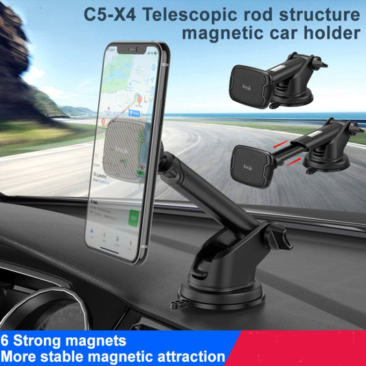 Support de voiture magnétique à tige télescopique IMAK C5-X4 (noir)
