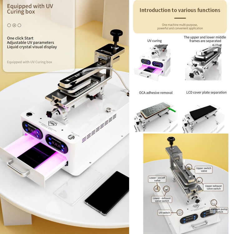 Machine de démontage multifonction intelligente à polymérisation UV TBK 258S, prise : prise AU