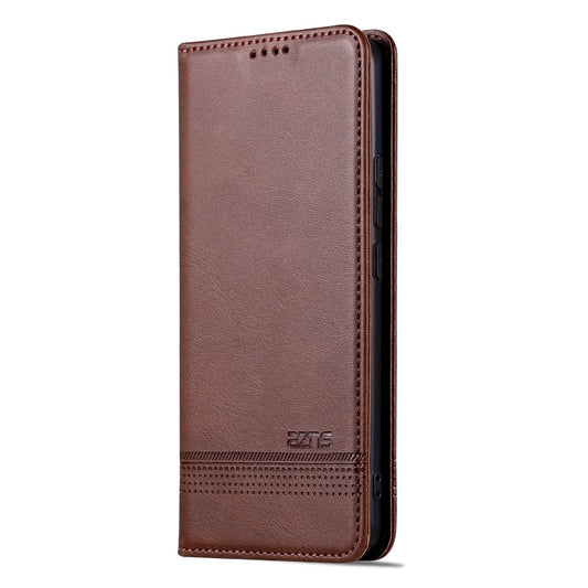 Pour Xiaomi Redmi K60 / K60 Pro Étui de téléphone en cuir rabattable à texture de veau magnétique AZNS (marron foncé)