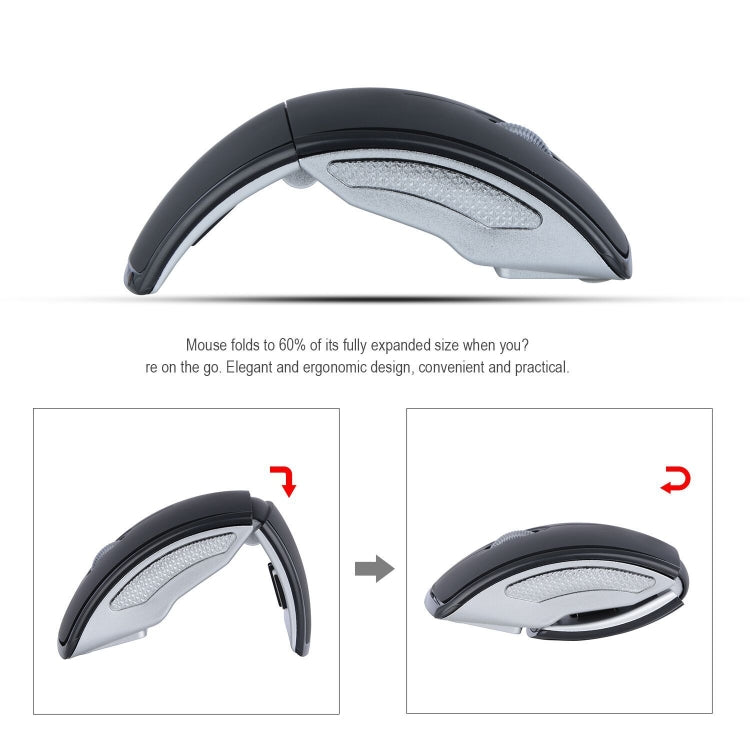 HXSJ ZD-01 1600DPI 2.4GHz Wireless Foldable Mouse(Grey)