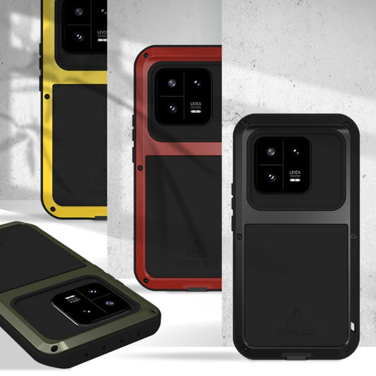 For Xiaomi 13 Pro LOVE MEI Metal Shockproof Life Waterproof Dustproof Phone Case(Red)