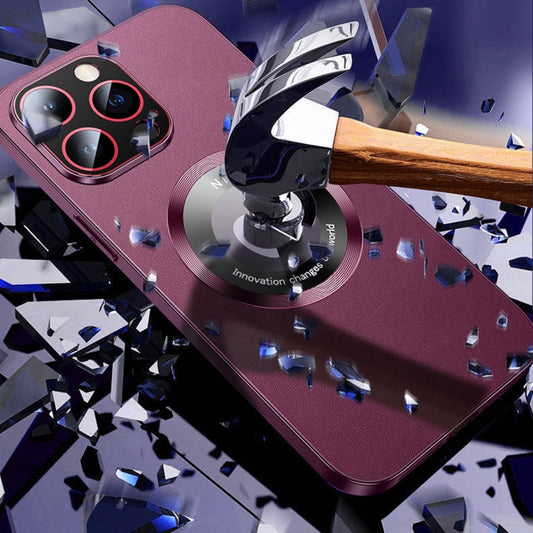 For iPhone 14 R-JUST RH05 Magnetic Leather Metal Phone Case(Black)
