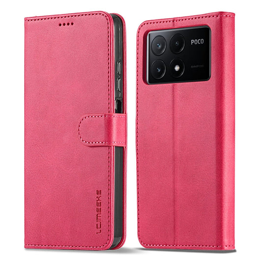 For Xiaomi Poco X6 Pro LC.IMEEKE Calf Texture Leather Phone Case(Red)