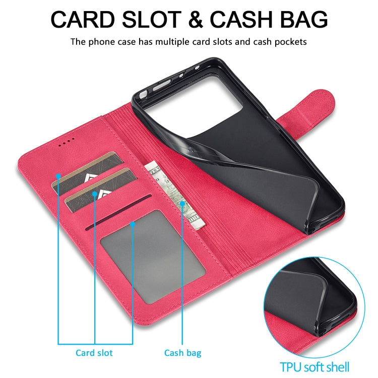 For Xiaomi Poco X6 Pro LC.IMEEKE Calf Texture Leather Phone Case(Red)