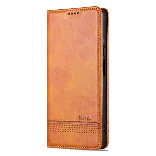 Pour l'honneur Play 50 Plus AZNS Étui de téléphone en cuir à rabat magnétique texturé veau (marron clair)