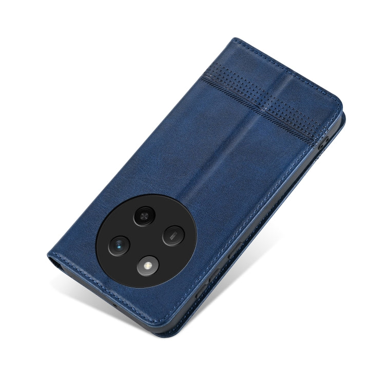 For Honor X60 Pro AZNS Magnetic Calf Texture Flip Leather Phone Case(Dark Blue)