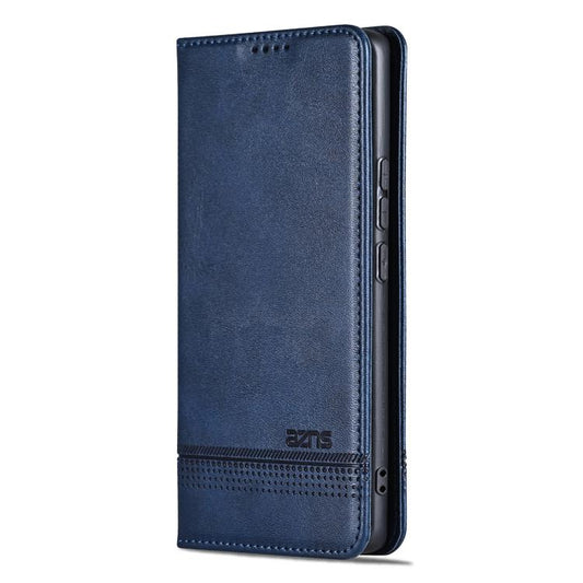 For Honor 400 Pro 5G Global 160.8mm AZNS Magnetic Calf Texture Flip Leather Phone Case(Dark Blue)