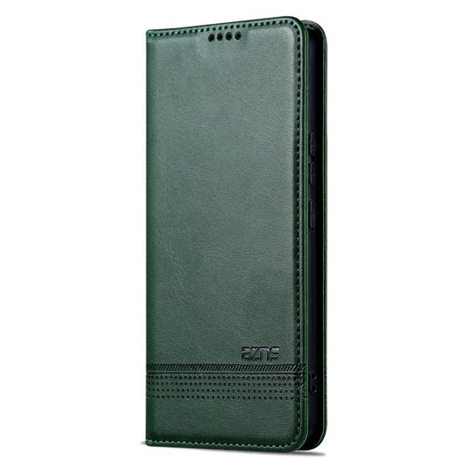 For Honor 400 Pro 5G Global 160.8mm AZNS Magnetic Calf Texture Flip Leather Phone Case(Dark Green)