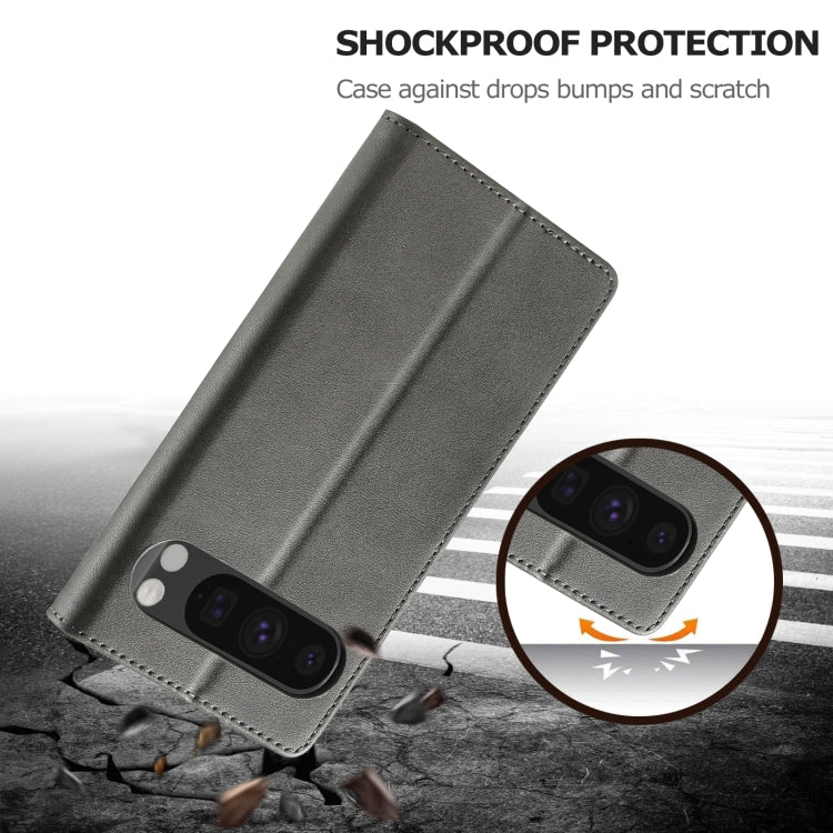 For Google Pixel 9 Pro XL LC.IMEEKE Calf Texture Flip Leather Phone Case(Grey)