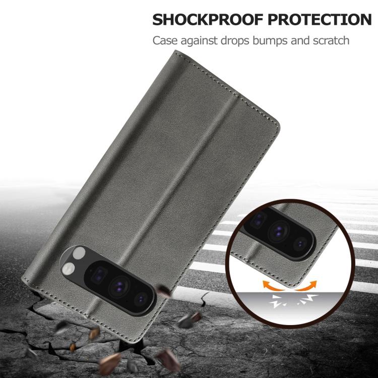 For Google Pixel 10 / 10 Pro LC.IMEEKE Calf Texture Flip Leather Phone Case(Grey)