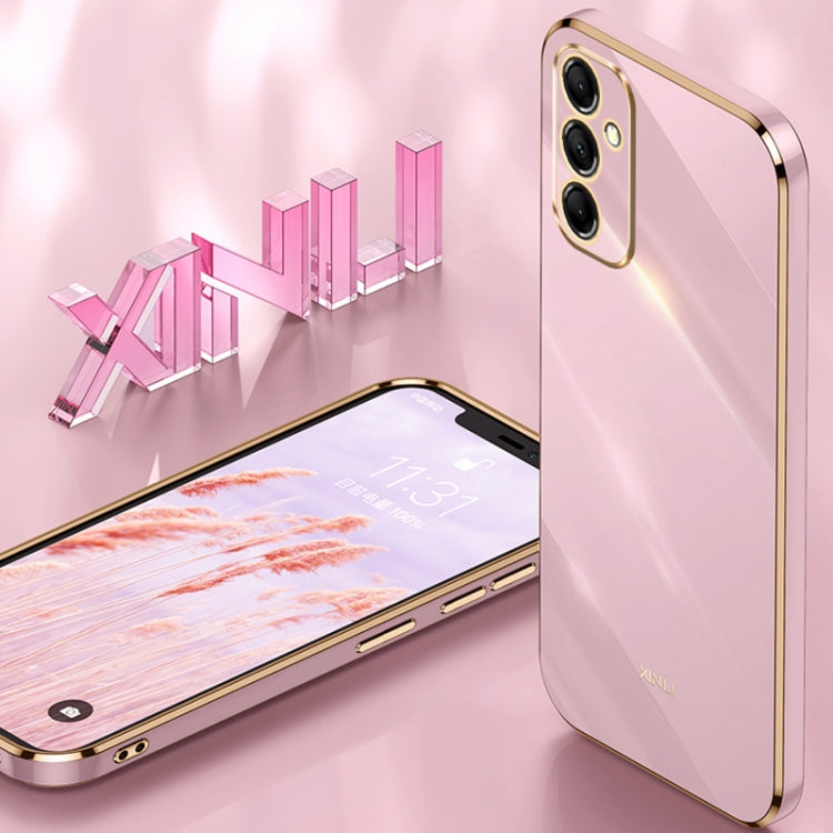 For Samsung Galaxy A55 XINLI Straight Edge 6D Electroplate TPU Phone Case(Mint Green)