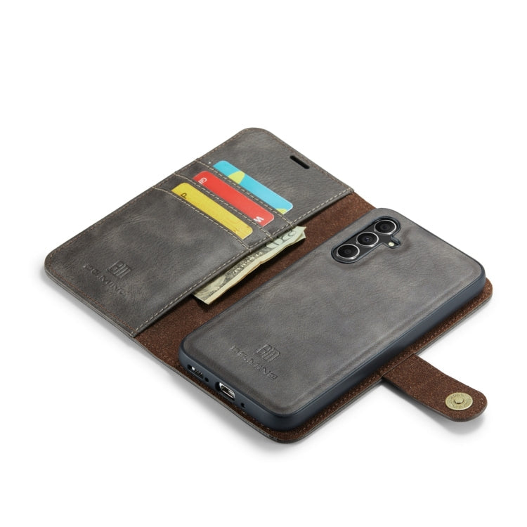 For Samsung Galaxy A34 5G DG.MING Crazy Horse Texture Detachable Magnetic Leather Case(Grey)