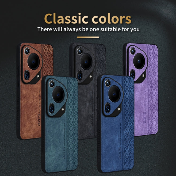For Huawei Pura 70 Ultra AZNS 3D Embossed Skin Feel Phone Case(Brown)