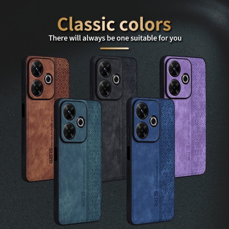 For Xiaomi Redmi Note 13R AZNS 3D Embossed Skin Feel Phone Case(Dark Green)