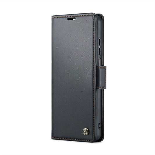 For Xiaomi Redmi Note 9S/Note 9 Pro/Note 9 Pro Max CaseMe 023 Butterfly Buckle Litchi Texture RFID Anti-theft Leather Phone Case(Black)