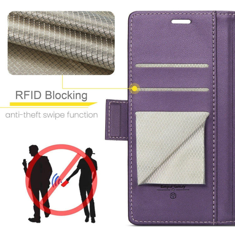 For Xiaomi 14 Pro CaseMe 023 Butterfly Buckle Litchi Texture RFID Anti-theft Leather Phone Case(Pearly Purple)