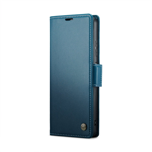 For Xiaomi Redmi Note 13 5G CaseMe 023 Butterfly Buckle Litchi Texture RFID Anti-theft Leather Phone Case(Blue)