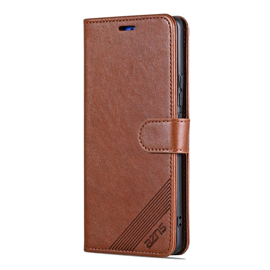 For vivo X100 5G AZNS Sheepskin Texture Flip Leather Phone Case(Brown)