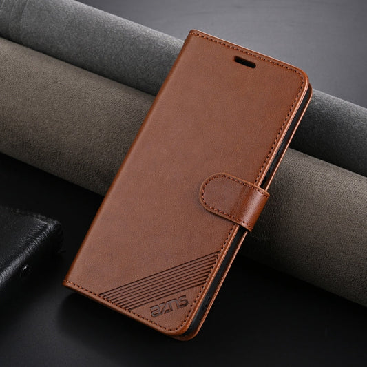 For vivo Y100i 5G AZNS Sheepskin Texture Flip Leather Phone Case(Brown)