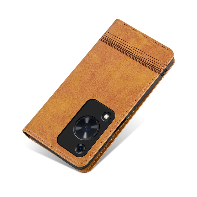 For Huawei Enjoy 70 AZNS Magnetic Calf Texture Flip Leather Phone Case(Light Brown)