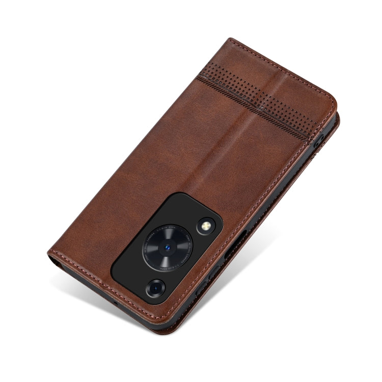 For Huawei Enjoy 70 AZNS Magnetic Calf Texture Flip Leather Phone Case(Dark Brown)