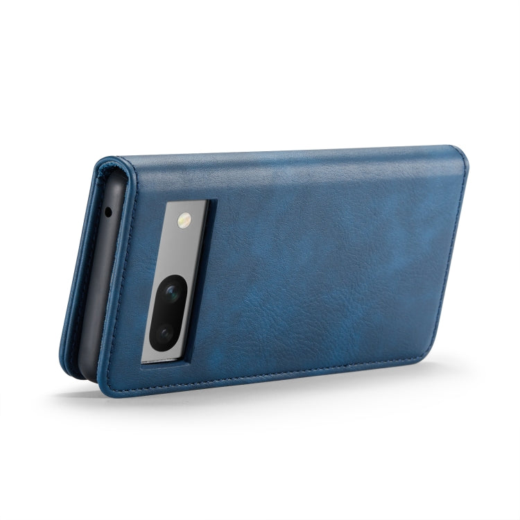 For Google Pixel 8a DG.MING Crazy Horse Texture Detachable Magnetic Leather Phone Case(Blue)