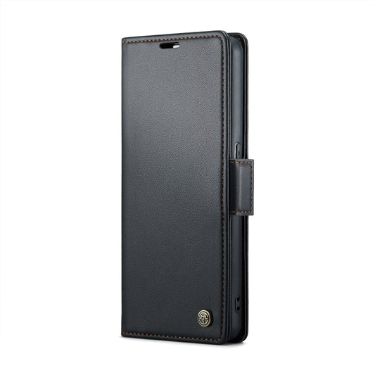 For OPPO Reno8 T 4G CaseMe 023 Butterfly Buckle Litchi Texture RFID Anti-theft Leather Phone Case(Black)