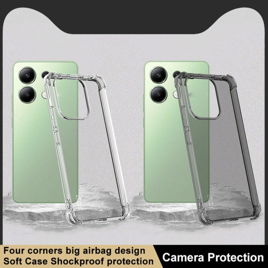 Pour Xiaomi Redmi Note 13 4G Global imak Coque antichoc airbag en TPU (Noir transparent)