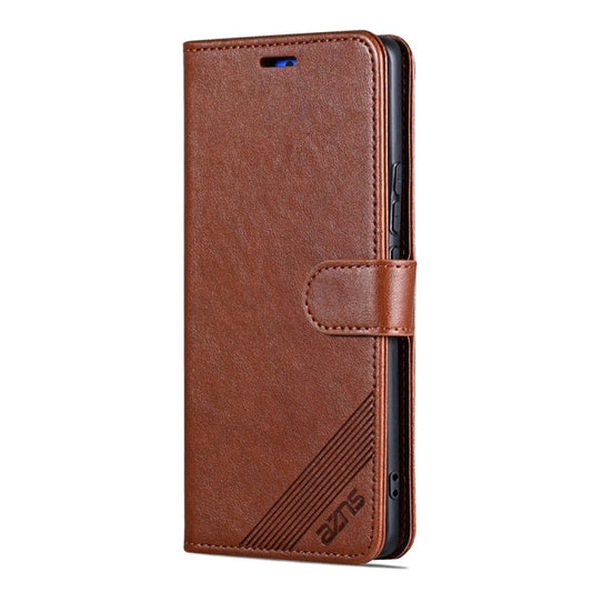 For Honor 100 AZNS Sheepskin Texture Flip Leather Phone Case(Brown)