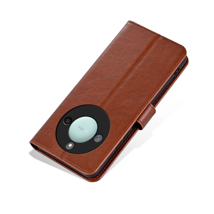 For Honor X60 AZNS Sheepskin Texture Flip Leather Phone Case(Brown)