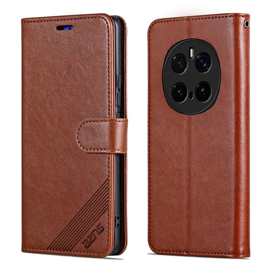 Pour Honor Magic7 Pro Étui de Téléphone en Cuir à Rabat Texture Peau de Mouton AZNS (Marron)