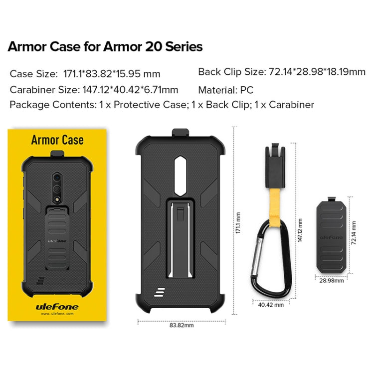 For Ulefone Armor X12 Pro Ulefone Back Clip Phone Case with Carabiner(Black)