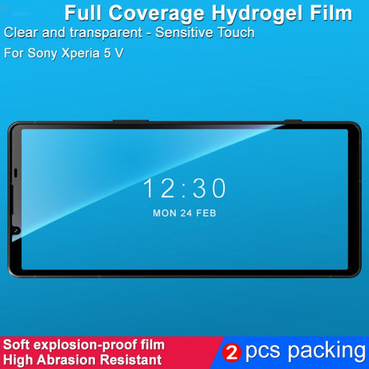 For Sony Xperia 5 V 2pcs imak Curved Full Screen Hydrogel Film Protector