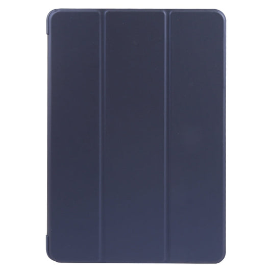 For Huawei MatePad SE 11 GEBEI 3-folding Holder Shockproof Flip Leather Tablet Case(Dark Blue)