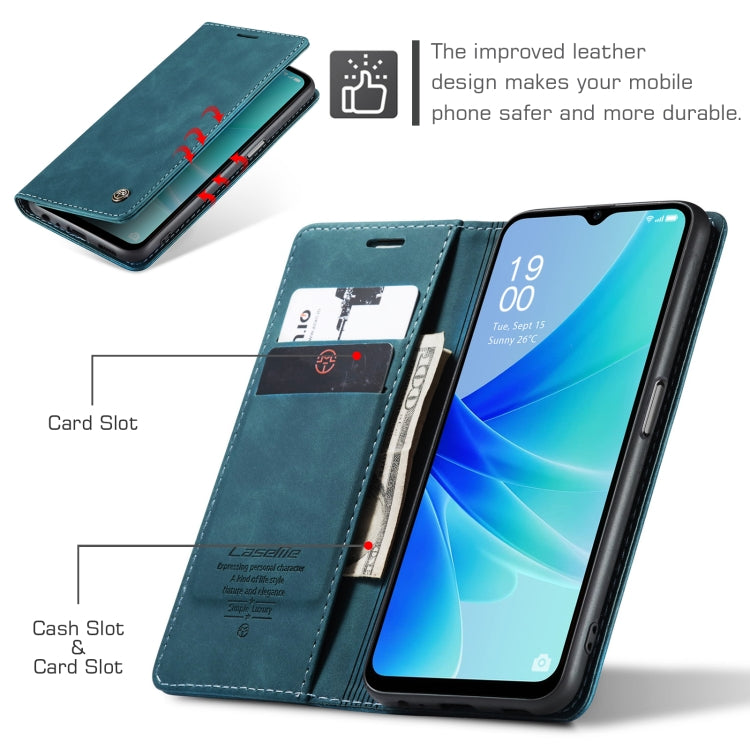 For OPPO A57 4G Global/A57S 4G Global/A77 4G Global CaseMe 013 Multifunctional Horizontal Flip Leather Phone Case(Blue)