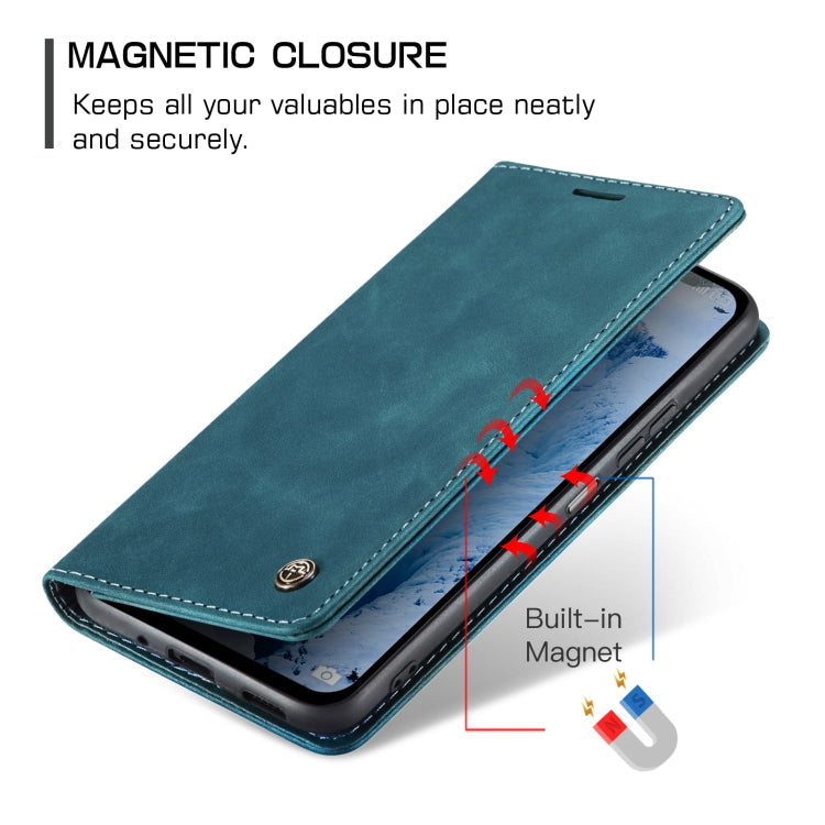 For Xiaomi Redmi Note 13 5G CaseMe 013 Multifunctional Horizontal Flip Leather Phone Case(Blue)