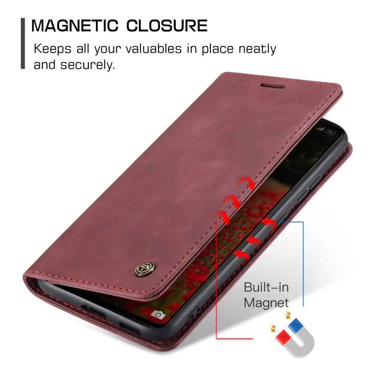 For Xiaomi Redmi Note 13 Pro 5G CaseMe 013 Multifunctional Horizontal Flip Leather Phone Case(Wine Red)