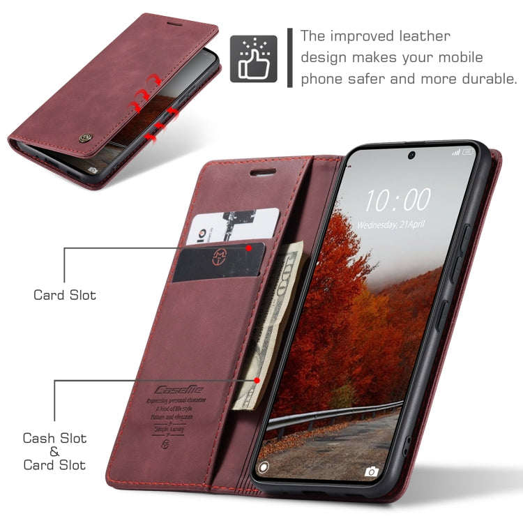 For Xiaomi Poco X6 Pro CaseMe 013 Multifunctional Horizontal Flip Leather Phone Case(Wine Red)