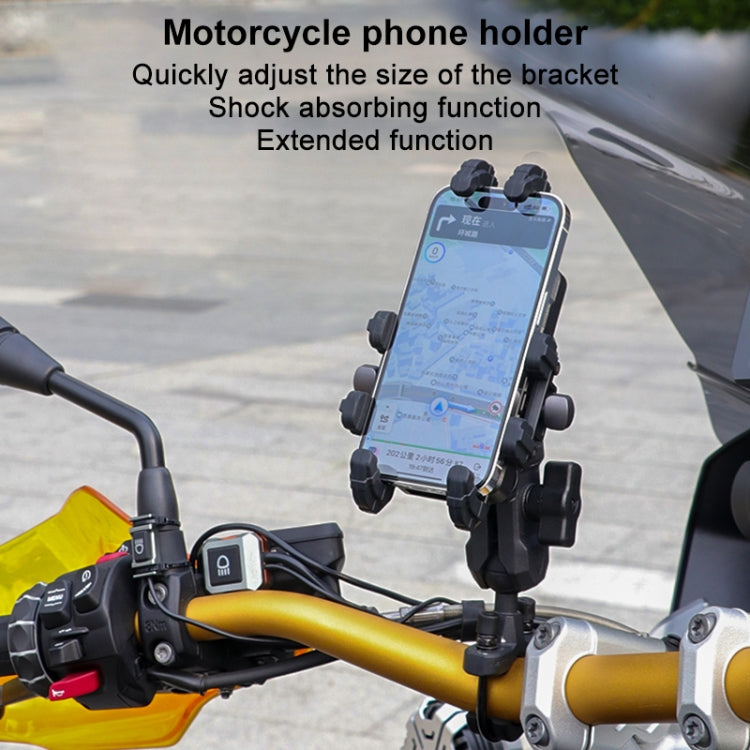 Support de téléphone moto MOTOSLG Crab pour guidon en U avec antivol (Noir)