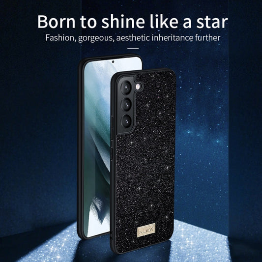 For Samsung Galaxy S25 5G SULADA Glittery TPU Hybrid Handmade Leather Phone Case(Gold)