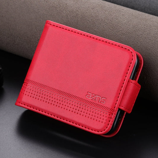 For Samsung Galaxy Z Flip7 FE / Flip6 AZNS Magnetic Calf Texture Flip Leather Phone Case(Red)