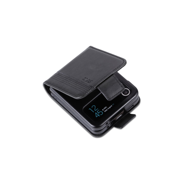 For Samsung Galaxy Z Flip7 FE / Flip6 AZNS Magnetic Calf Texture Flip Leather Phone Case(Black)