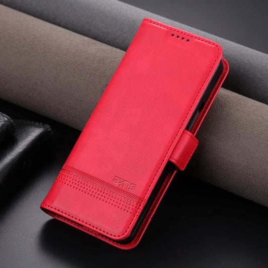 For Samsung Galaxy Z Fold6 5G AZNS Magnetic Calf Texture Flip Leather Phone Case(Red)