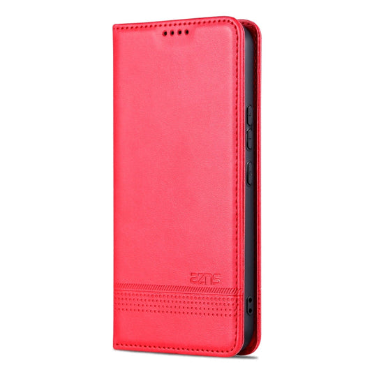 For Samsung Galaxy A35 5G AZNS Magnetic Calf Texture Flip Leather Phone Case(Red)